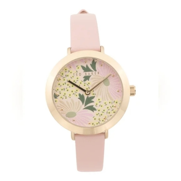 Ted Baker Ammy Gold & Pink Leather Strap Watch – NIB - Picture 7 of 7